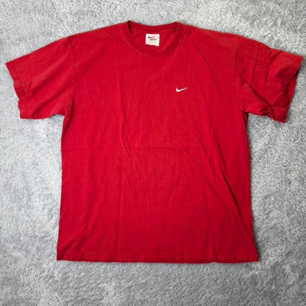 'Nike red t-shirt with white swoosh